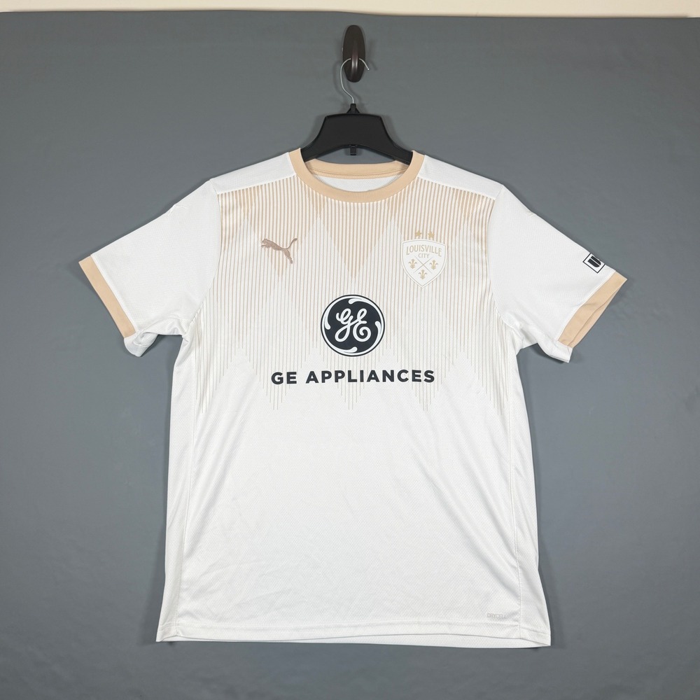 Louisville City FC Puma Jersey Mens Large White GE Appliances Soccer Re:Fibre